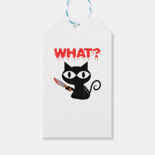 Katze was lustige schwarze Katze Murderous Katze m Geschenkanhänger