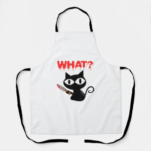 Katze was lustige schwarze Katze Murderous Katze m Schürze