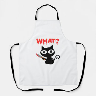 Katze was lustige schwarze Katze Murderous Katze m Schürze