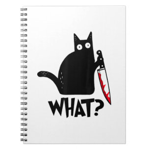 Katze Was_ Lustige Schwarze Katze  Notizblock