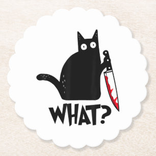 Katze Was_ Lustige Schwarze Katze Untersetzer