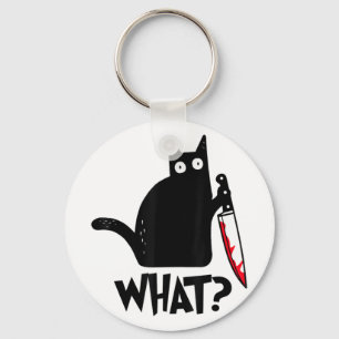 Katze Was Lustiges Schwarzes Katze Shirt Mörderisc Schlüsselanhänger