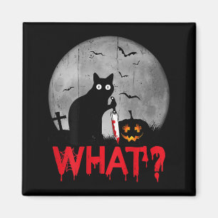 Katze Was_ Mörderische Schwarze Katze Mit Messer H Magnet