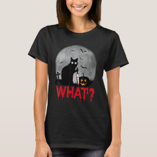 Katze Was Mörderische Schwarze Katze Mit Messer Ha T-Shirt