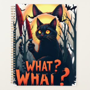 Katze Was Mörderische Schwarze Katze Mit Messerkos Planer