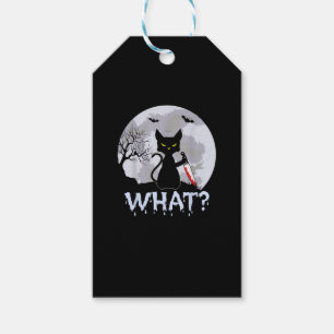 Katze Was_ Murdere schwarze Katze mit Knife Hallow Geschenkanhänger