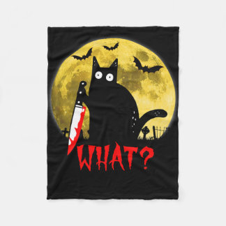 Katze Was Murderous Black Cat Holding Knife Funny  Fleecedecke
