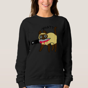 Katze was Murderous Siamese Katze mit Knife Hallow Sweatshirt