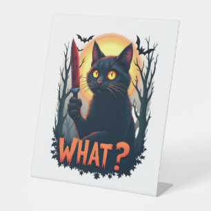 Katze, was Murderschwarze Katze mit Knife Kostüm H Sockelschild