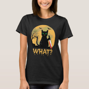 Katze Was Schwarze Ka Mörderische Katze Mit Mess T-Shirt