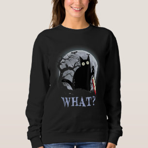 Katze Was Schwarze Katze Mit Messer Halloween Kos Sweatshirt