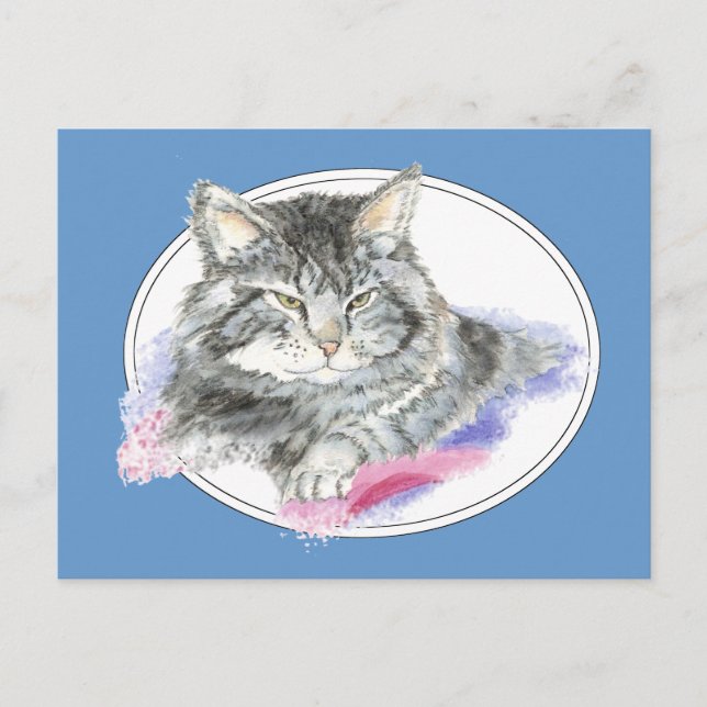 Katze - Wasserfarbensammlung für Heimtiere Postkarte (Vorderseite)