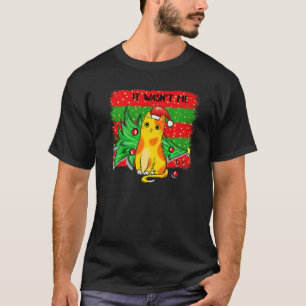 Katze Weihnachten Es War Nicht Ich Baum Xmas Ästhe T-Shirt