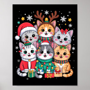 Katze Weihnachten Männer Frauen Kinder Santa Renti Poster