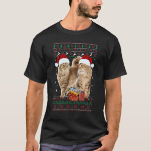 Katze Weihnachten Pj Kostüm Party Pyjama Katze Kät T-Shirt