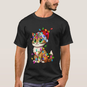 Katze Weihnachten Santa Hut Katzenliebhaber Lustig T-Shirt