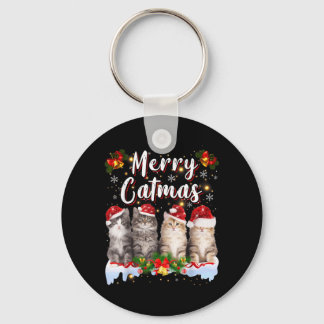 Katze Weihnachten Santa Hut Lustig Frohe Catmas Me Schlüsselanhänger