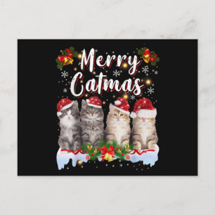 Katze Weihnachten Santa Hut Lustig Fröhliche Katma Postkarte