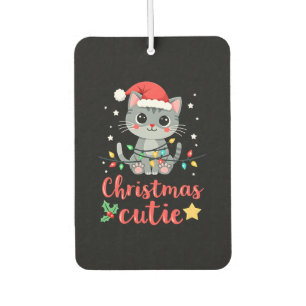 Katze Weihnachten Süße Katzen Weihnachts-T-Shirt f Autolufterfrischer