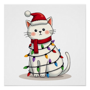 Katze Weihnachtsbaum Weihnachten (4) Poster