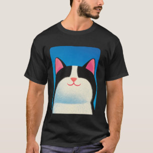 Katze Weiß und Schwarz T-Shirt