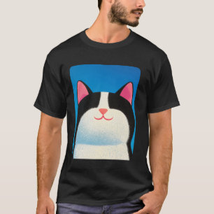 Katze Weiß und Schwarz T-Shirt