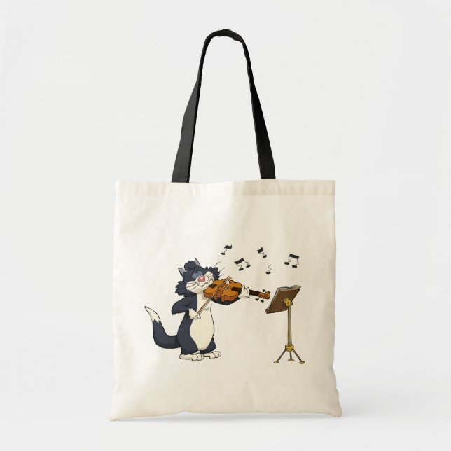 Katze, welche die Violine spielt Tragetasche (Vorne)
