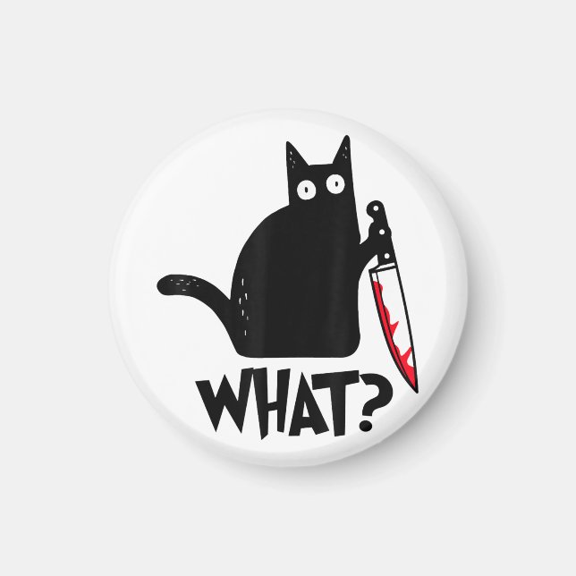 Katze Welches lustige Black Cat Shirt Murderous Ka Magnet (Vorne)