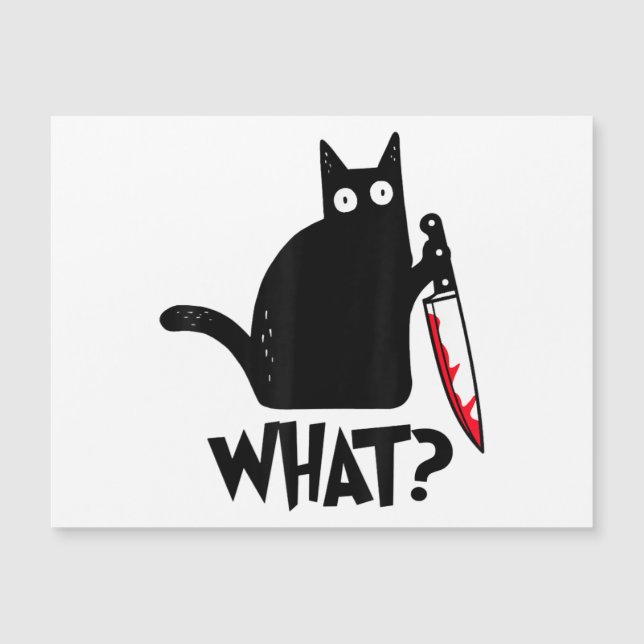Katze Welches lustige Black Cat Shirt Murderous Ka Magnetkarte (Vorderseite)