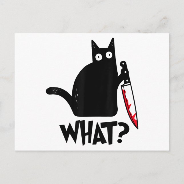 Katze Welches lustige Black Cat Shirt Murderous Ka Postkarte (Vorderseite)