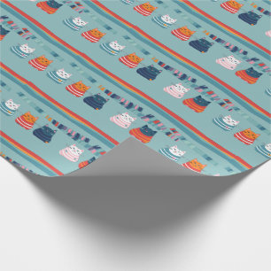 Katze Whimsical Süßes Muster Geschenkpapier