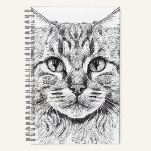 Katze Wildtiere Natur Tierbilder Zeichnend Kunst Notizbuch