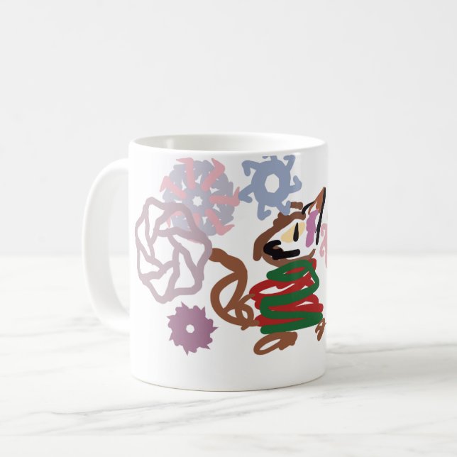 Katze Winter  Kaffeetasse (Vorderseite Links)