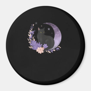 Katze Witchy Mond Blumen Pastel Goth Goblincore Magnet