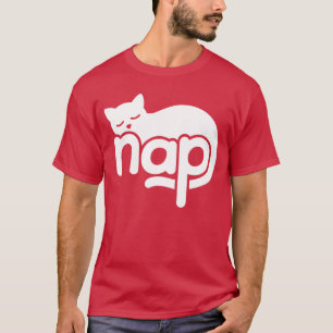 Katze Wort Kunst Napping Schlaf Schreckliches Desi T-Shirt