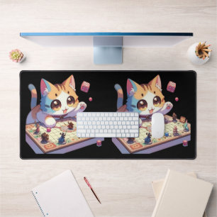 Katze würfelt Tischspiel Schreibtischunterlage