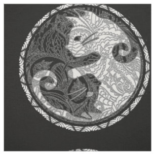 Katze Yin Yang Paisley Druck Stoff
