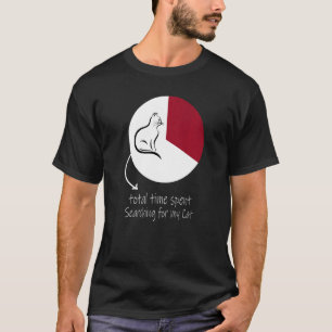 Katze Zeit-Kreisdiagramm Gesamtzeit für die Suche T-Shirt