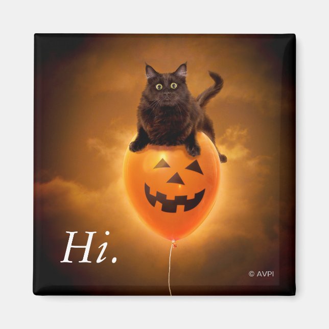 Katze zu Halloween Balloon Magnet (Vorne)
