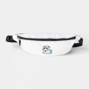 Katze zu Halloween in Ghost-Kostüm Bauchtasche