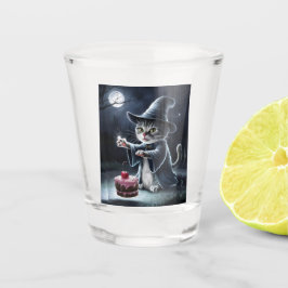 Katze zu Halloween. Schnapsglas