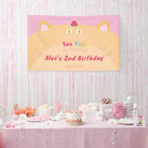 Katze "Zu süß zum Anfassen" 2. Geburtstagsbanner Banner