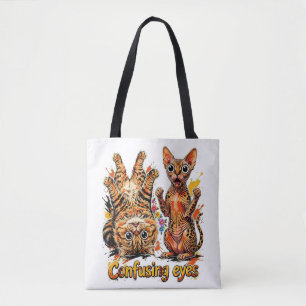 Katze Zwei Divas, ein Blick 👀 Lustige Katze Niedl Tasche
