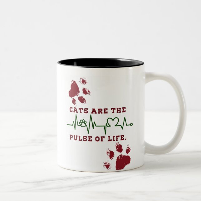 Katze Zweifarbige Tasse (Rechts)