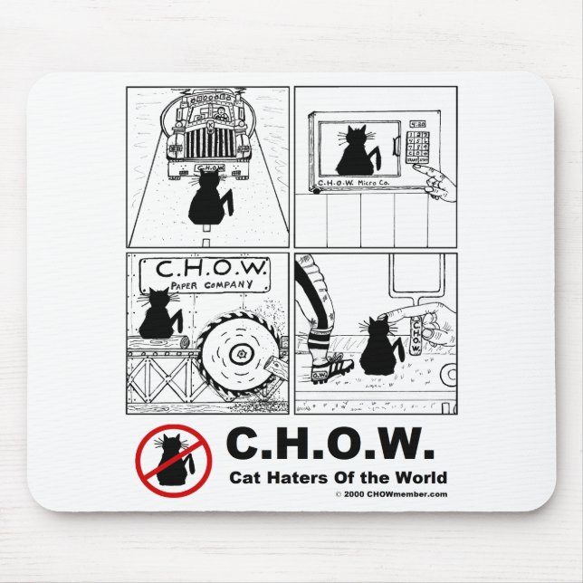 Katzehaters-Cartoon Mousepad (Vorne)