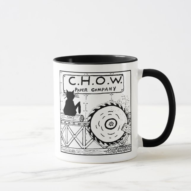 Katzehaters-Sägemühle-Cartoon-Tasse Tasse (Rechts)