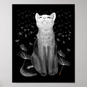 Katzen 365 Katzen 365 Löwenzahn Katze Grafik Poster