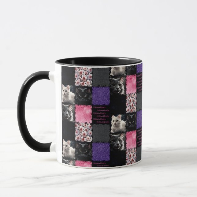 Katzen-a-Tonic Patchwork Cat-Tasse Tasse (Links)