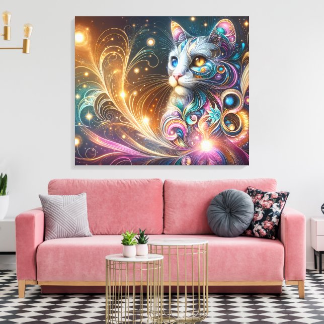 Katzen Abstrakt  Leinwanddruck (Insitu (Wohnzimmer))