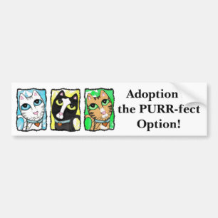 Katzen-Adoptions-Triptychon-Autoaufkleber Autoaufkleber